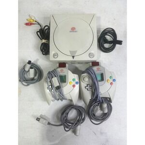 Sega Dreamcast HKT-3020 Console Bundle with 2 Controllers and Cables White